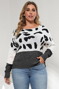 Hazel Blues® | Leopard Round Neck Long Sleeve Sweater