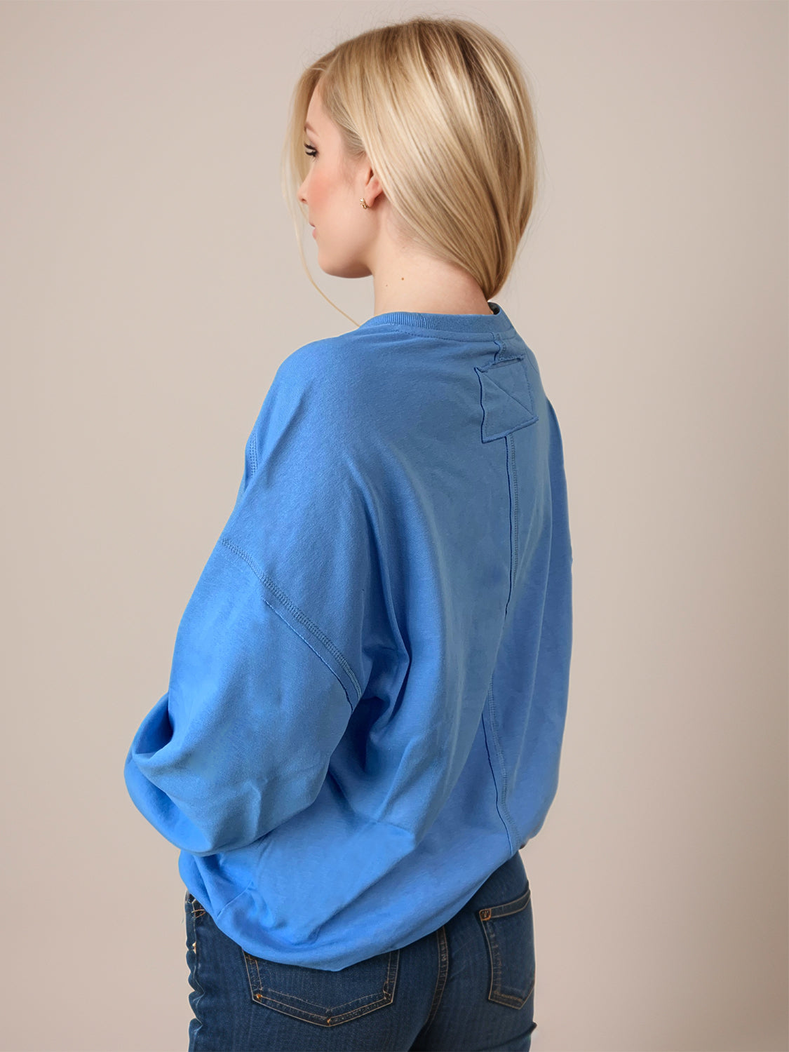 Hazel Blues® |  Exposed Seam Round Neck Long Sleeve Sweatshirt