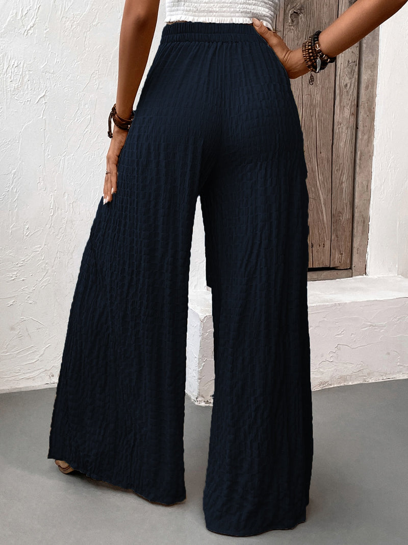 Hazel Blues® |  Tied Slit Wide Leg Pants