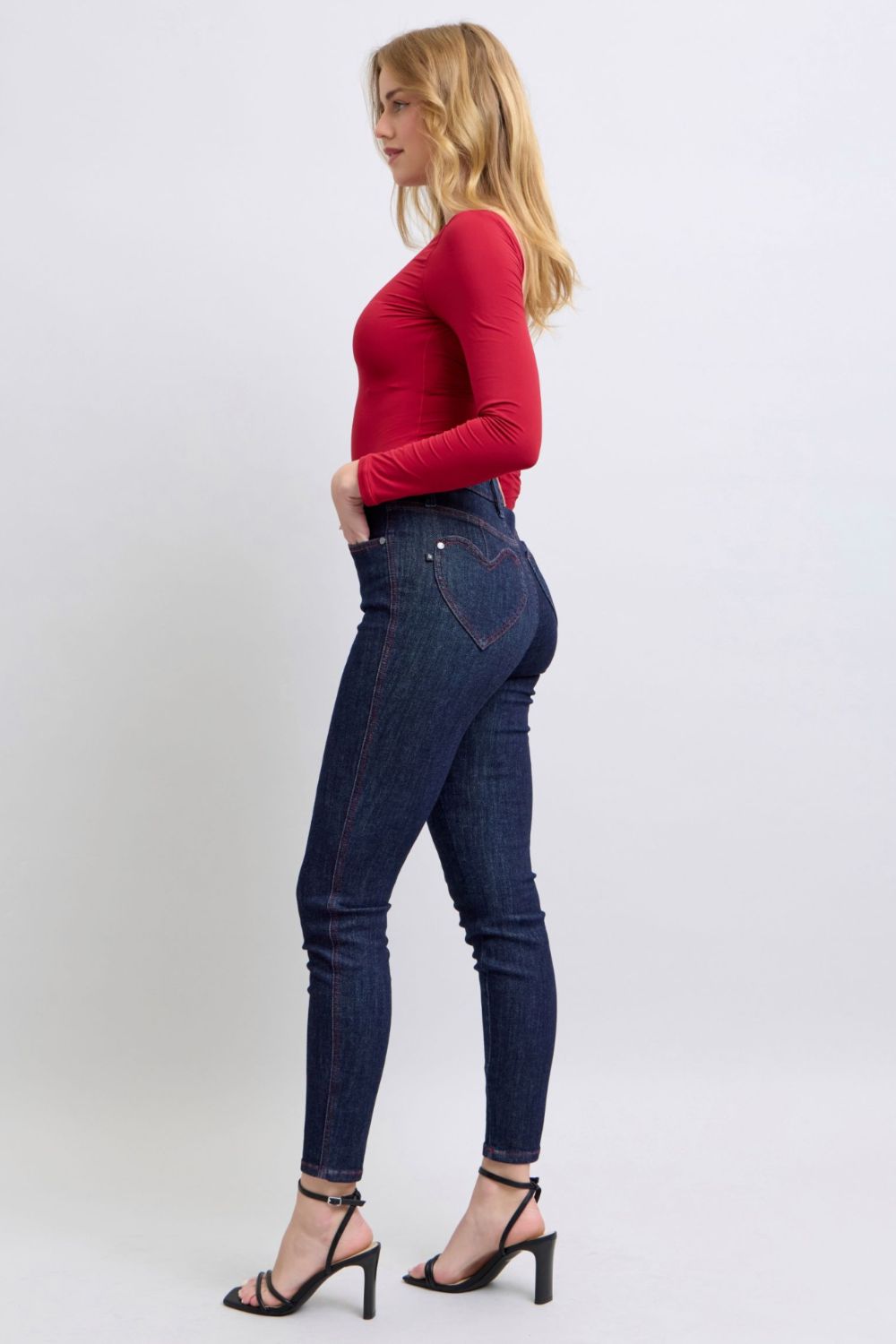 Hazel Blues® |  Judy Blue Heart Shaped Back Pockets Skinny Jeans