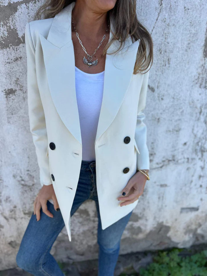 Hazel Blues® |  Collared Neck Long Sleeve Blazer