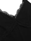Hazel Blues® |  Lace Detail Slit V-Neck Lounge Dress