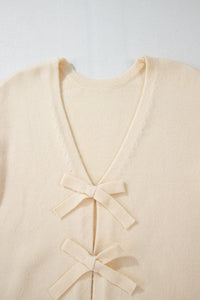 Hazel Blues® |  Bowknot Front V Neck Long Sleeve Cardigan