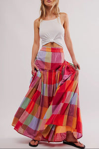 Hazel Blues® |  Color Block Elastic Waist Maxi Skirt