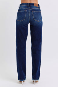 Hazel Blues® |  Judy Blue Raw Hem Straight Leg Jeans