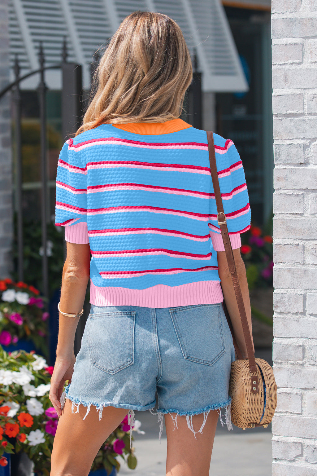 Amelia Pearl Blue Stripe Color-Block Sweater
