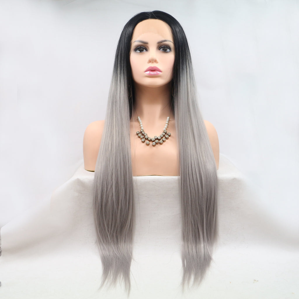 Hazel Blues® |  13*3" Lace Front Wigs Synthetic Long Straight 24" 130% Density