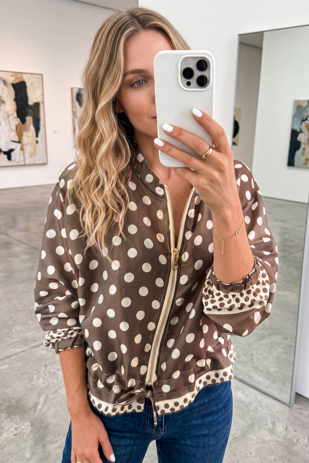 Delilah Faith Brown Polka Dot Shacket