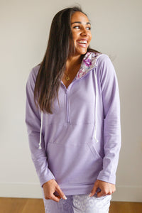 Hazel Blues® |  Audre Half Zip Hoodie in Six Colors