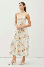 Hazel Blues® |  Be Cool Floral Button Down Cami Midi Dress