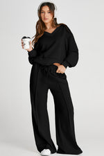 Hazel Blues® |  V-Neck Long Sleeve Top and Pants Active Set