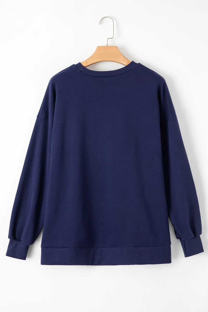 Hazel Blues® |  Round Neck Long Sleeve Sweatshirt