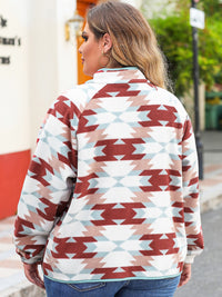 Hazel Blues® | Geometric Snap Down Long Sleeve Jacket