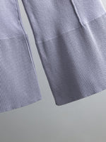 Hazel Blues® |  Basic Bae Slit Round Neck Long Sleeve Top and Drawstring Pants Sweater Set