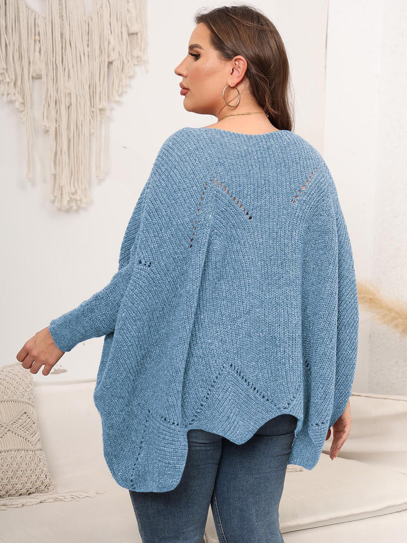 Hazel Blues® | Round Neck Batwing Sleeve Sweater