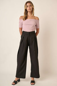 Hazel Blues® |  Mittoshop Deep Pleated High Waisted Wide Leg Pants