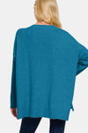 Hazel Blues® |  Zenana V-Neck Side Slit High-Low Sweater