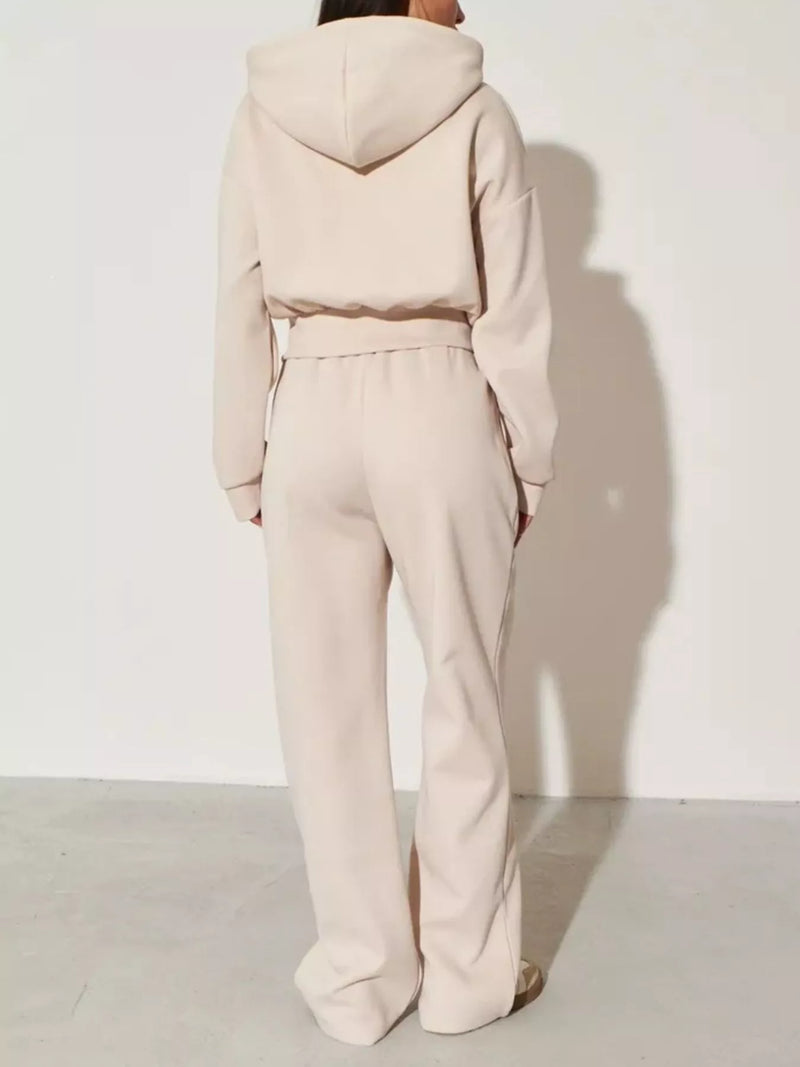 Zip-Up Hoodie and Wide-Leg Pants Set – Hazel Blues®
