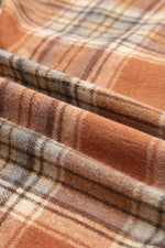 Hazel Blues® | Brown Plaid Print Flap Pocket Buttoned Shacket