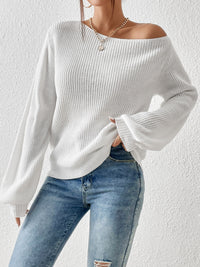 Hazel Blues® |  Honey Single Shoulder Long Sleeve Sweater