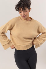Hazel Blues® |  HYFVE Round Neck Dropped Shoulder Ribbed Sweater
