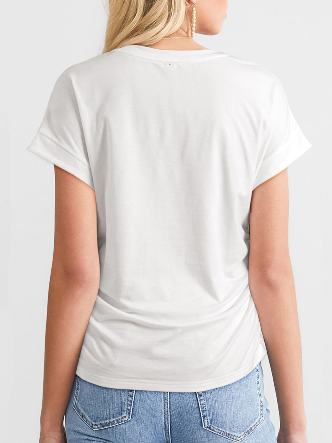 Hazel Blues® |  Ruched Round Neck Short Sleeve T-Shirt