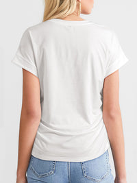 Hazel Blues® |  Ruched Round Neck Short Sleeve T-Shirt