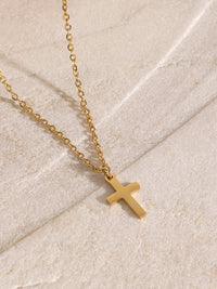 Hazel Blues® |  18K Gold-Plated Three-Layered Cross Necklace