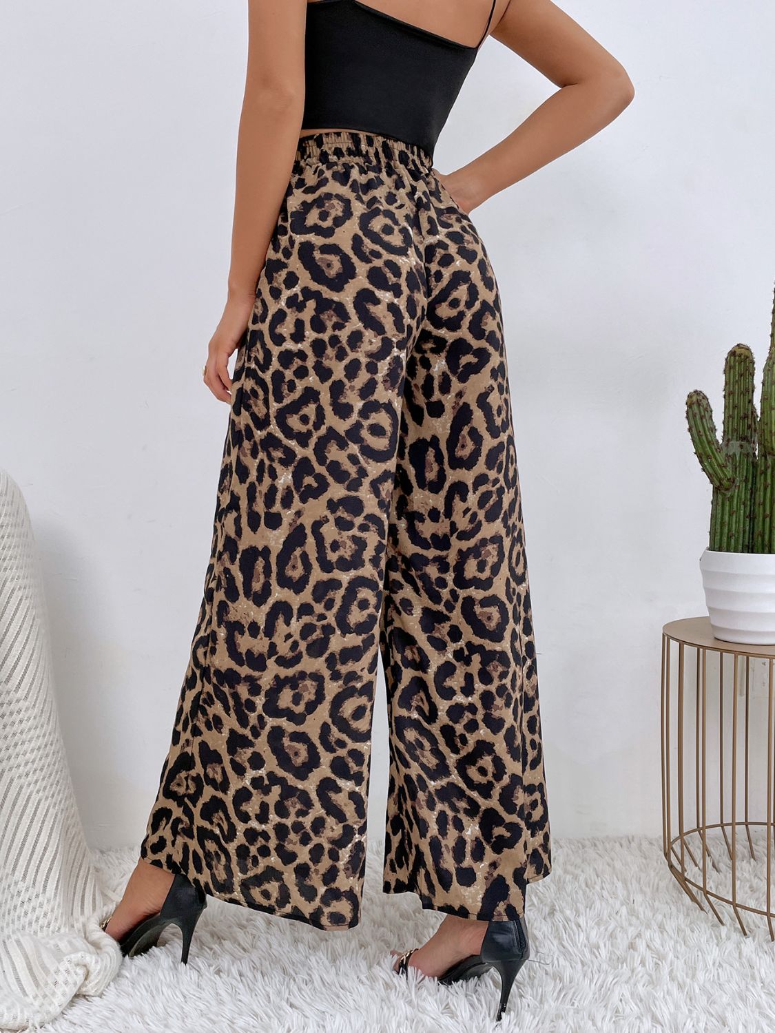 Hazel Blues® |  Printed Elastic Waist Wide Leg Pants