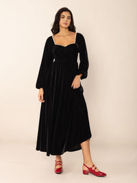 Hazel Blues® |  Sweetheart Neck Long Sleeve Midi Dress