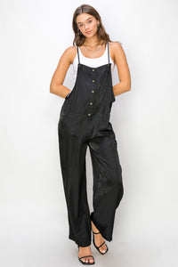 Hazel Blues® |  HYFVE Half Button Sleeveless Straight Jumpsuit