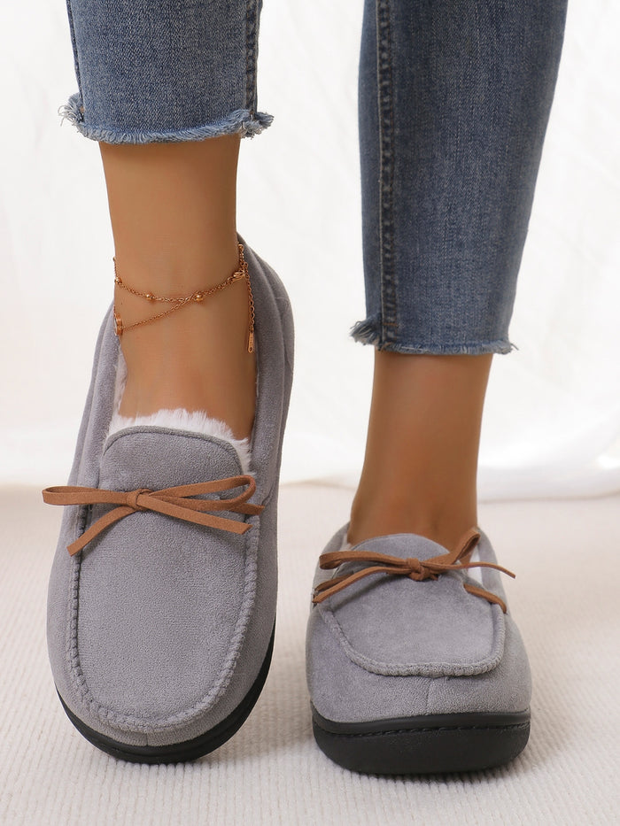 Hazel Blues® |  Bow Round Toe Flat Slip-Ons