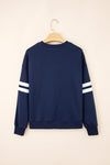 Hazel Blues® |  Evergreen Varsity Striped Detail Drop Shoulder Oversized Sweatshirt