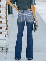 Hazel Blues® |  Distressed Bootcut Jeans with Pockets