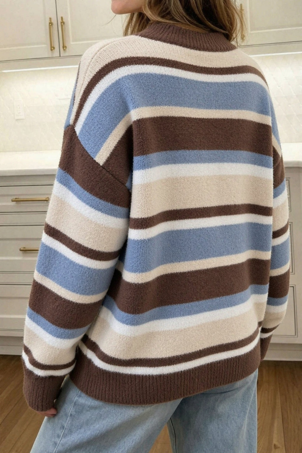 Everly Dawn Brown Stripe Sweater