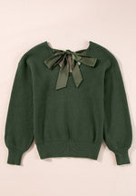 Hazel Blues® |  Tied Back V-Neck Long Sleeve Sweater