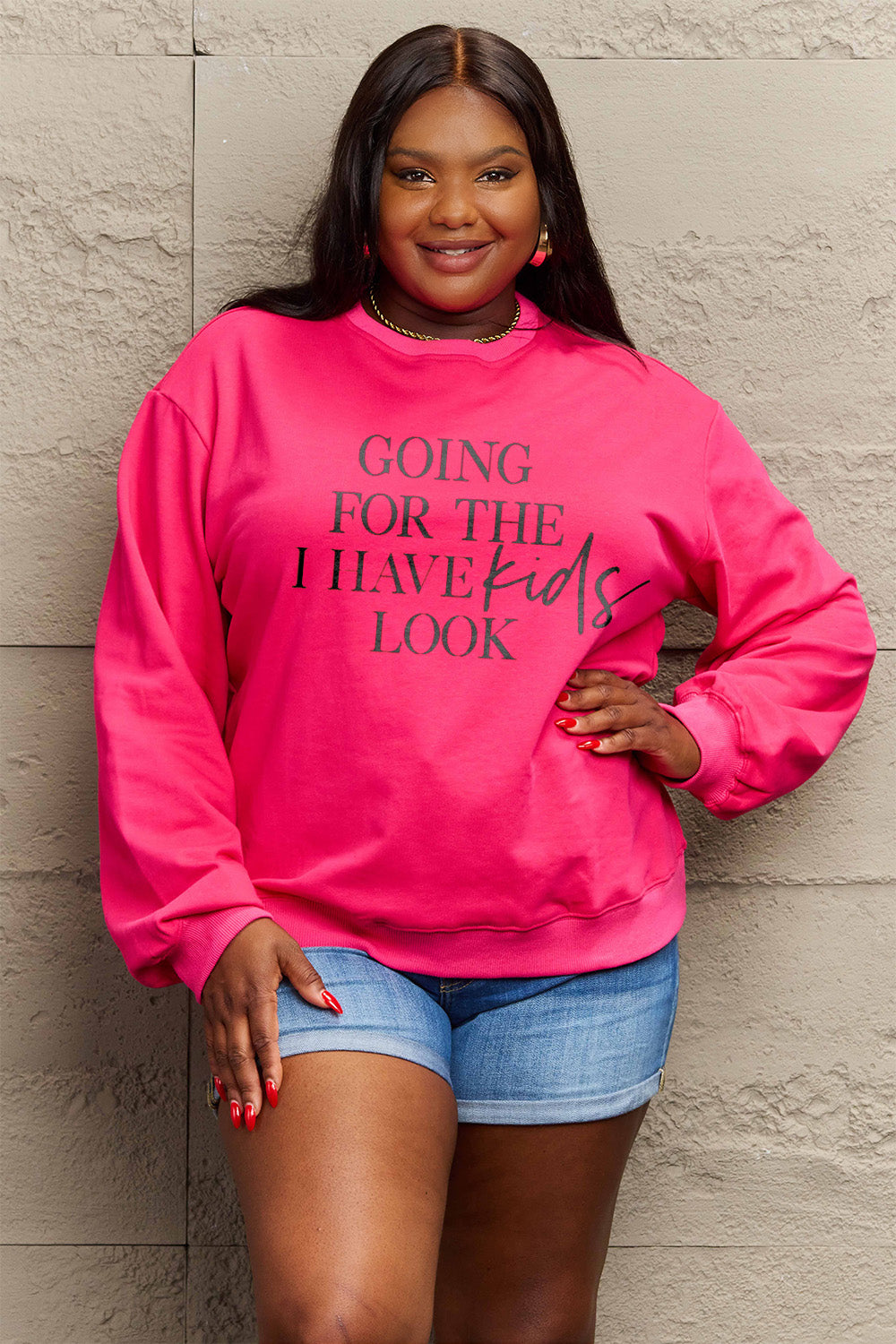 Hazel Blues® |  GOING FOR THE I HAVE KIDS LOOK Long Sleeve Sweatshirt