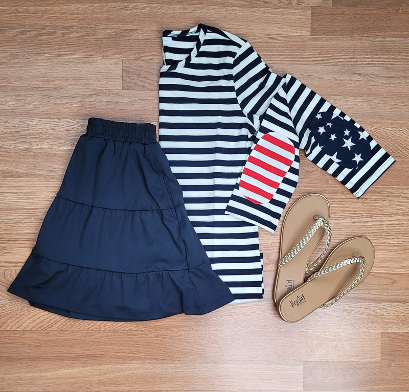Hazel Blues® |  Stars & Stripes: Tops and Skorts