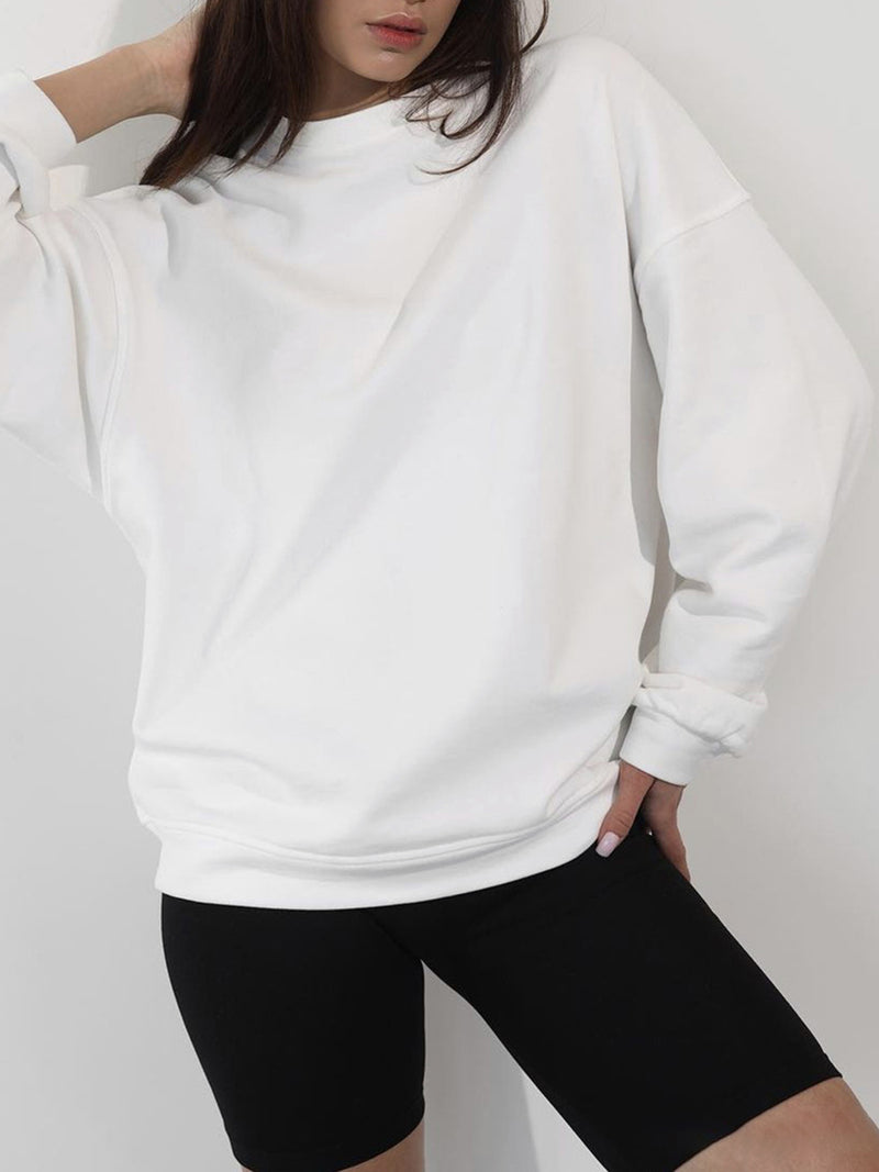 Hazel Blues® |  Round Neck Dropped Shoulder Long Sleeve Sweatshirt