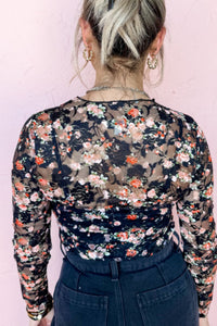 Hazel Blues® |  Floral Round Neck Long Sleeve Blouse