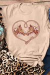 Hazel Blues® |  Khaki Rodeo Horse Graphic Western Cowgirl Fashion T Shirt