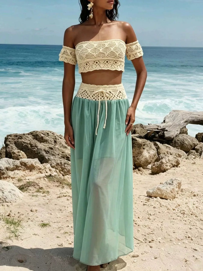 Crochet Top and Maxi Skirt Set – Hazel Blues®