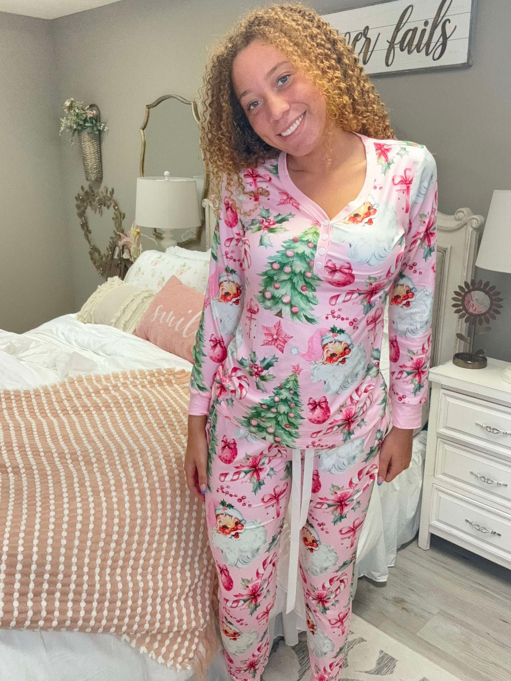 Long Sleeve Holiday Jogger Pajama Sets in Eight Prints