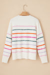 Hazel Blues® |  Striped Round Neck Dropped Shoulder Sweater