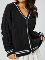 Hazel Blues® |  Star Embroidered V-Neck Long Sleeve Cardigan