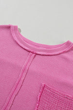 Hazel Blues® |  Pocketed Round Neck Three-Quarter Sleeve T-Shirt