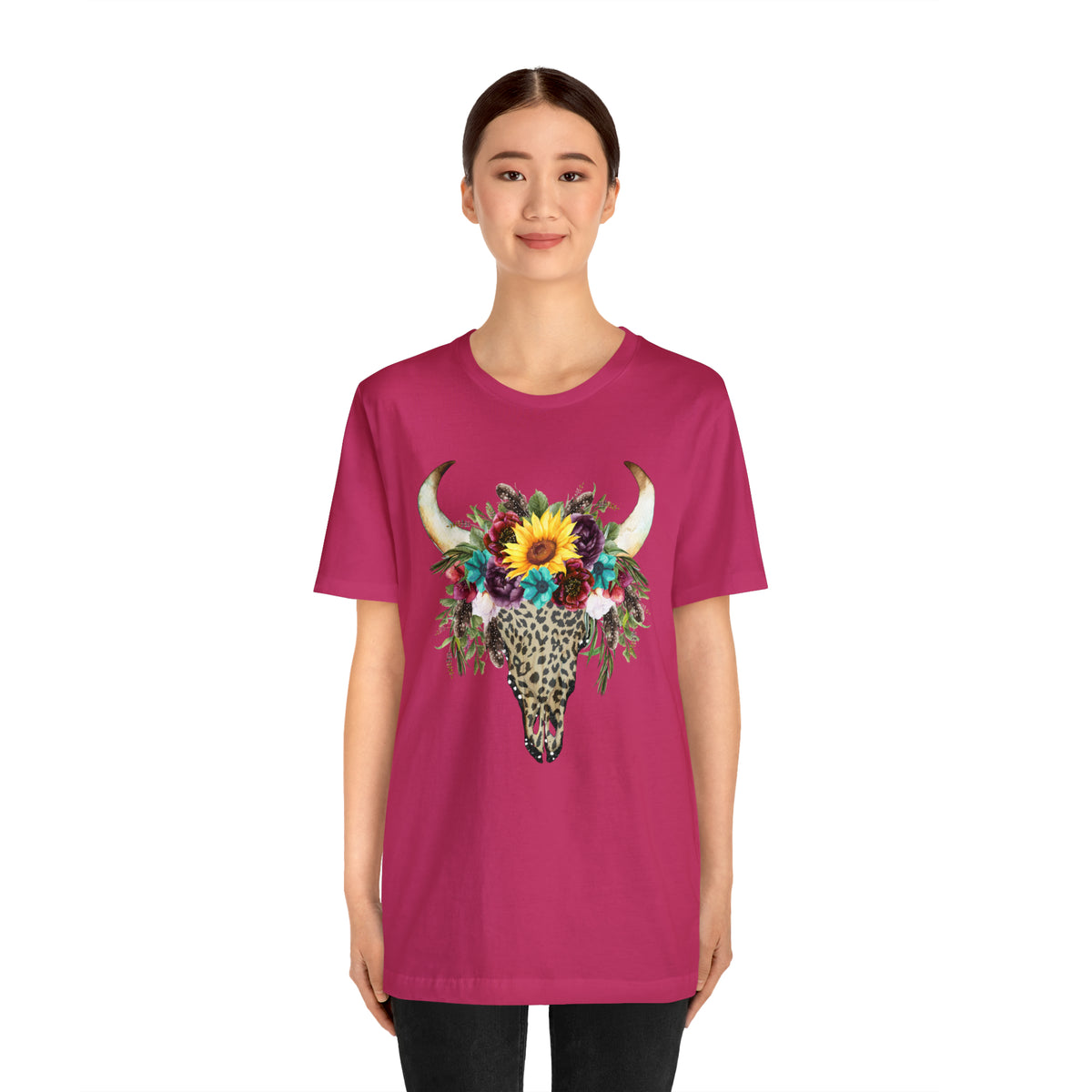 Hazel Blues® |  Leopard Cow Skull Graphic Tee