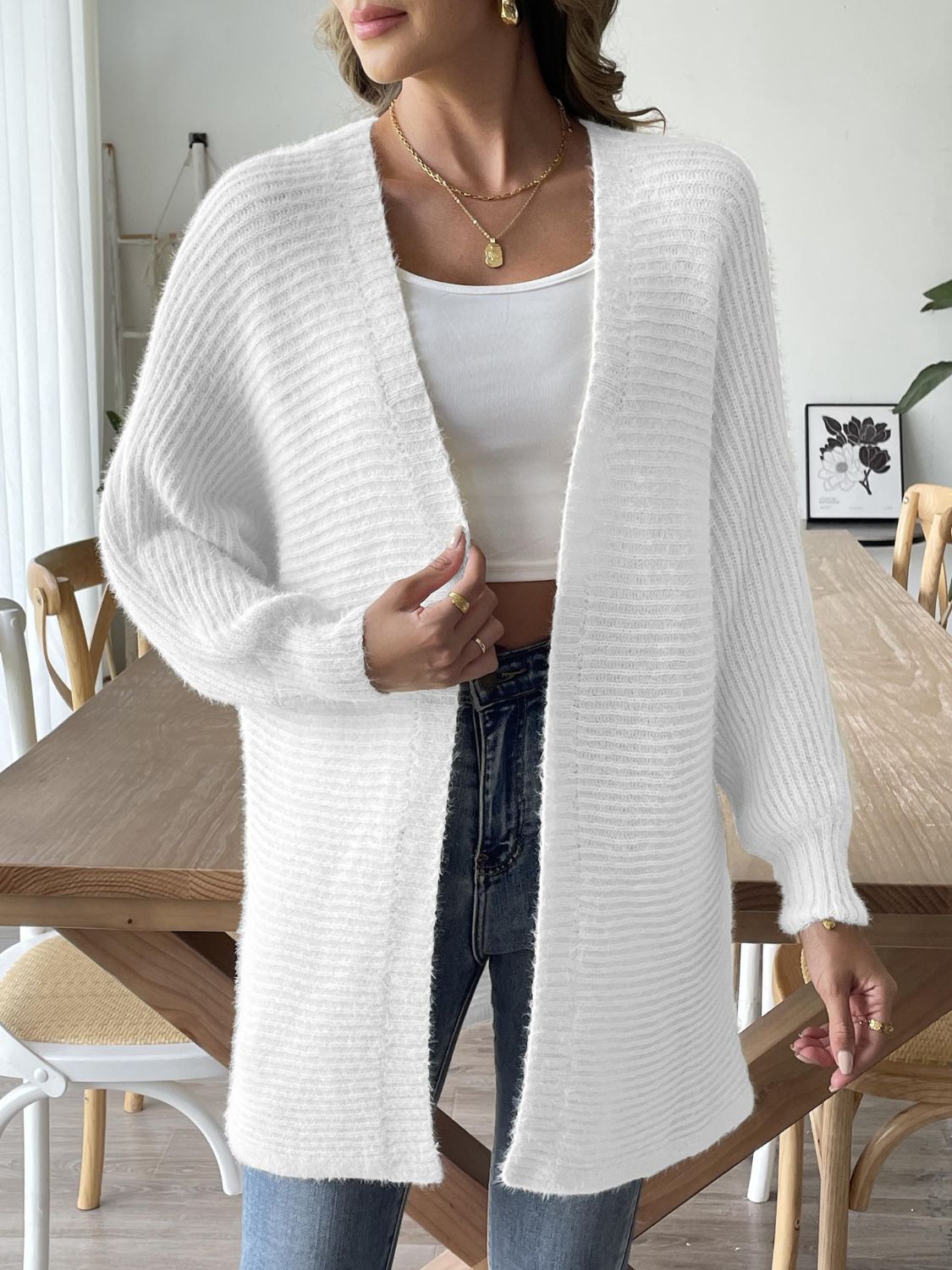 Hazel Blues® |  Open Front Long Sleeve Cardigan