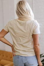 Hazel Blues® |  Beige LIVE YOUR BEST LIFE Crew Neck Western Graphic Tee