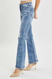 Hazel Blues® |  RISEN High Rise Distressed Flare Jeans